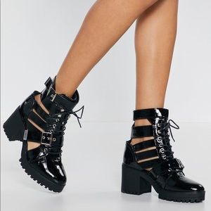 Nasty Gal Black Leather Booties